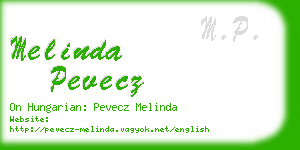 melinda pevecz business card